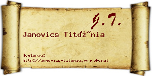 Janovics Titánia névjegykártya
